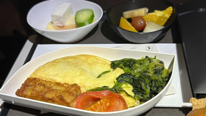 ターキッシュエアランズのエコノミーの機内食